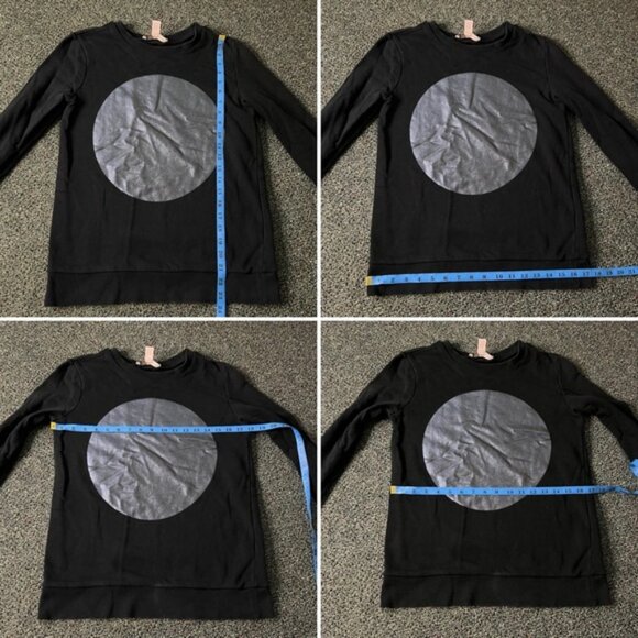 Vintage FOREVER21 Black & Metallic Silver Graphic Crewneck Sweater 100% Cotton S - Picture 15 of 16